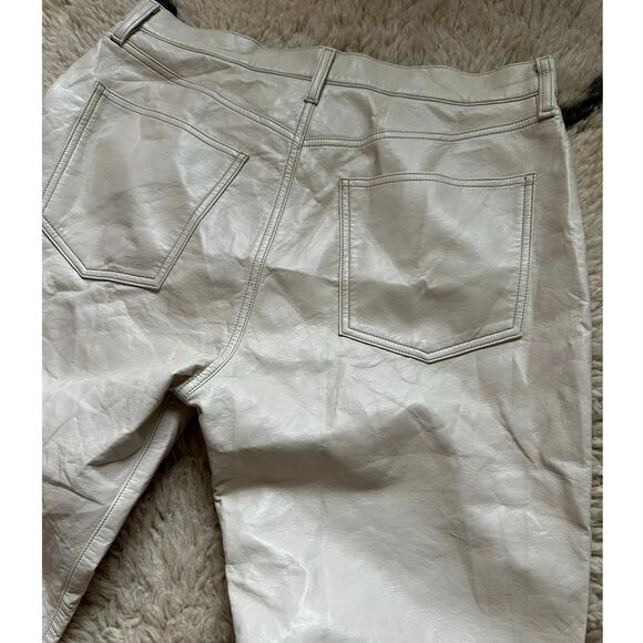 AGOLDE Recycled Leather 90's Pinch Waist Pants Powder Cream Sz 31,  $298 - Picture 12 of 16